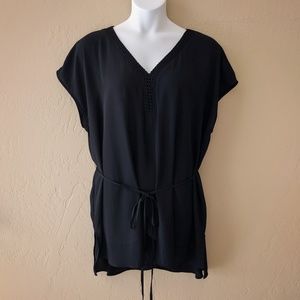 Ava & Viv Chiffon Black Crepe Tunic Size 3x
